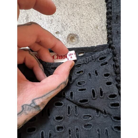 SeeByChloé Black Crochet Tank Top USA Size 4 - Picture 6 of 7
